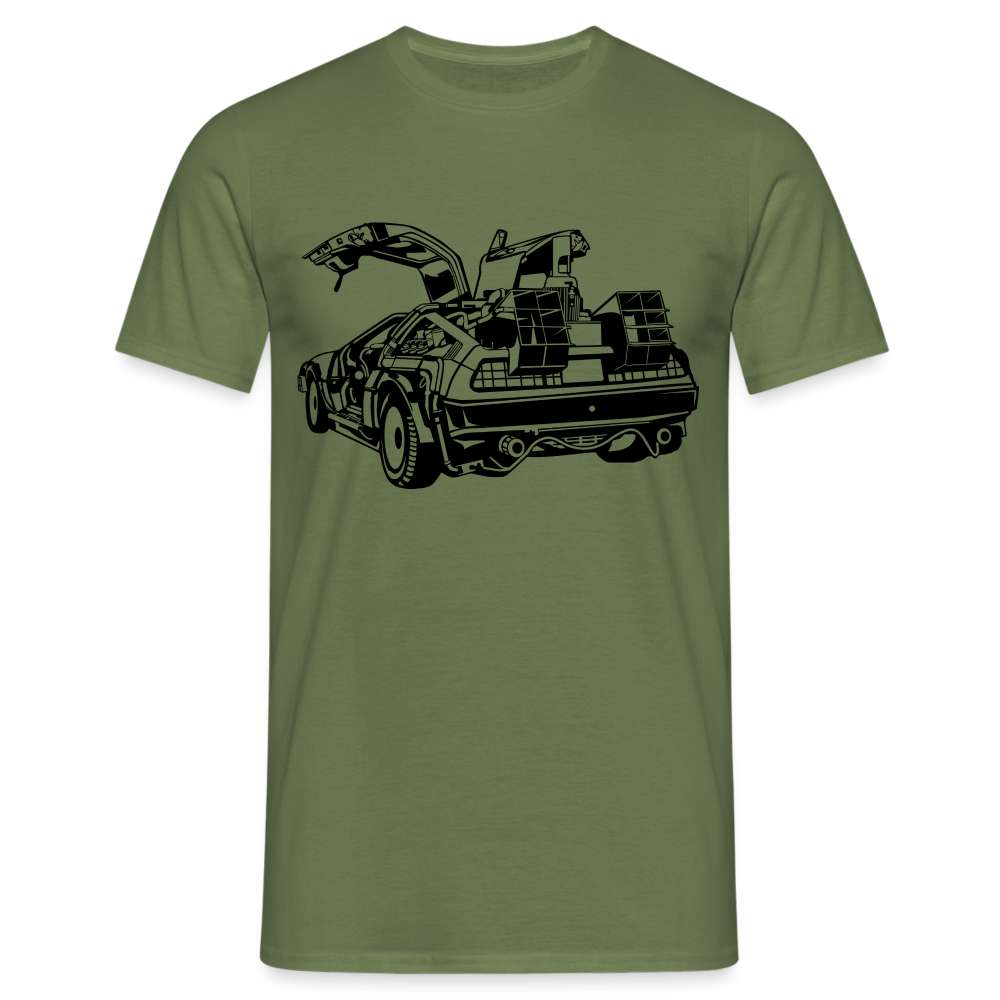 DMC Delorian Classic Auto Fan T-Shirt - Militärgrün