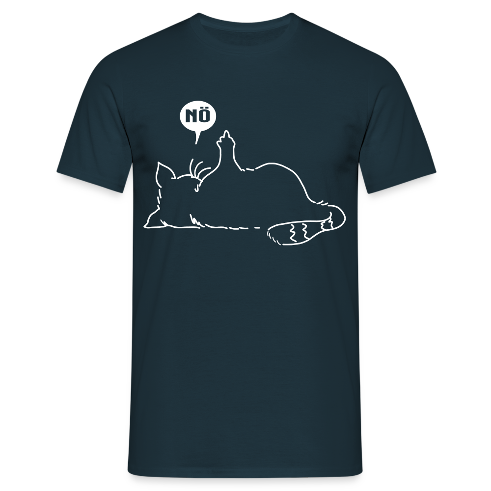 Lustige Katze Mittelfinger Nö Keine Lust T-Shirt - Navy
