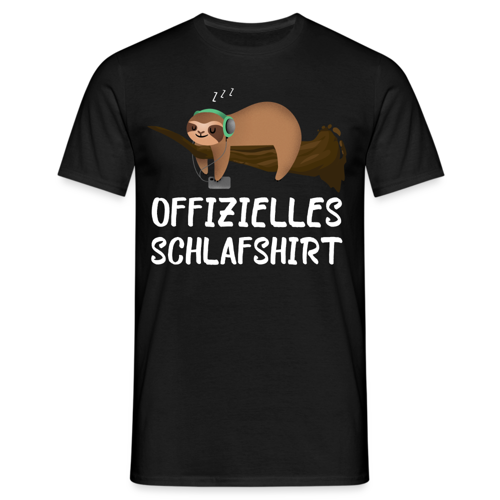 Offizielle Schlafshirt Faultier Schlafanzug Lustiges T-Shirt - Schwarz