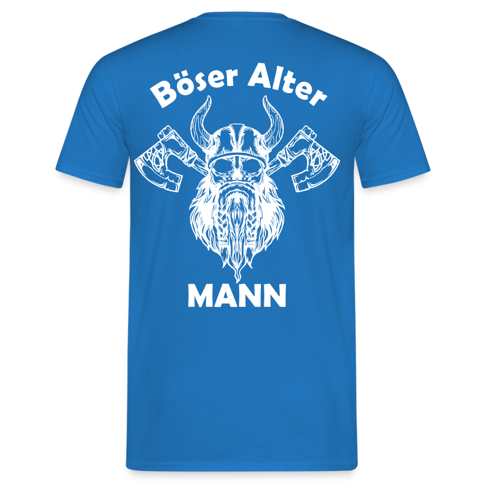 Wikinger Totenkopf Axt Böser Alter Mann Rückendruck Lustiges T-Shirt - Royalblau