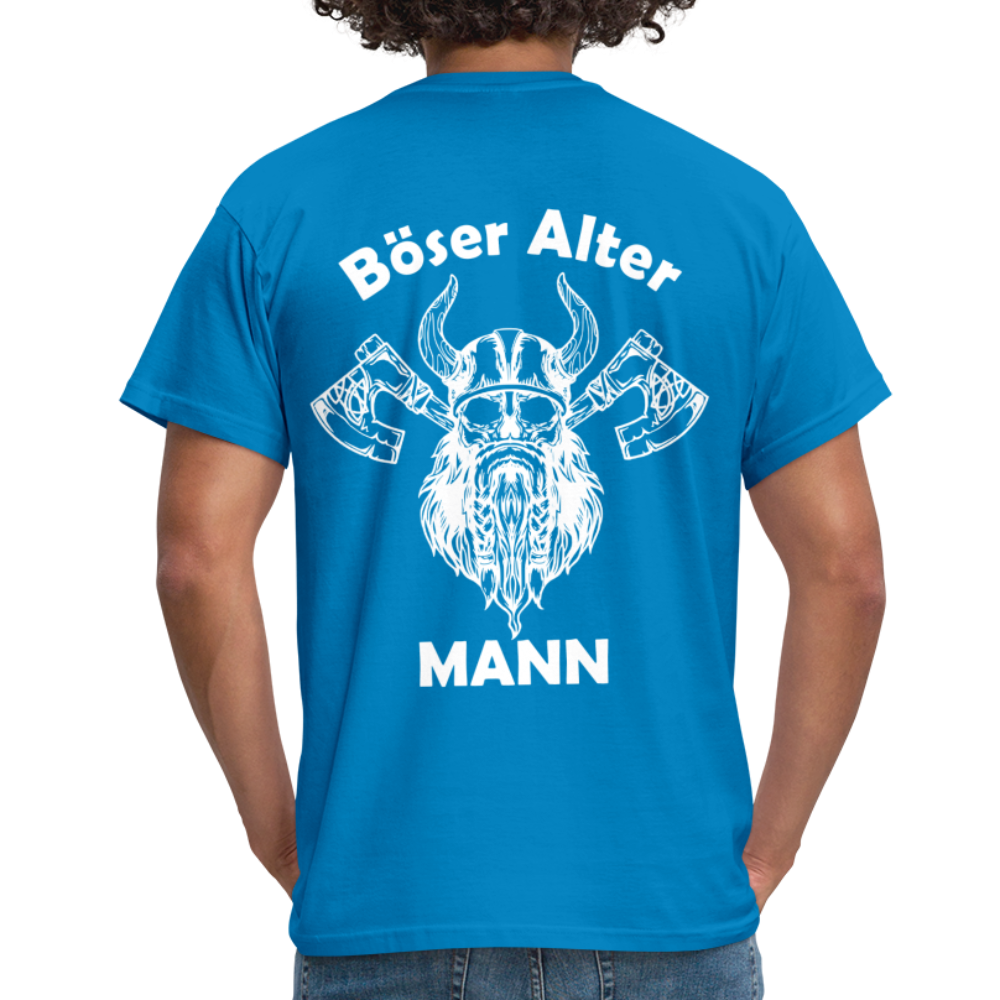 Wikinger Totenkopf Axt Böser Alter Mann Rückendruck Lustiges T-Shirt - Royalblau