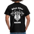 Wikinger Totenkopf Axt Böser Alter Mann Rückendruck Lustiges T-Shirt - Schwarz