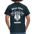 Wikinger Totenkopf Axt Böser Alter Mann Rückendruck Lustiges T-Shirt - Navy