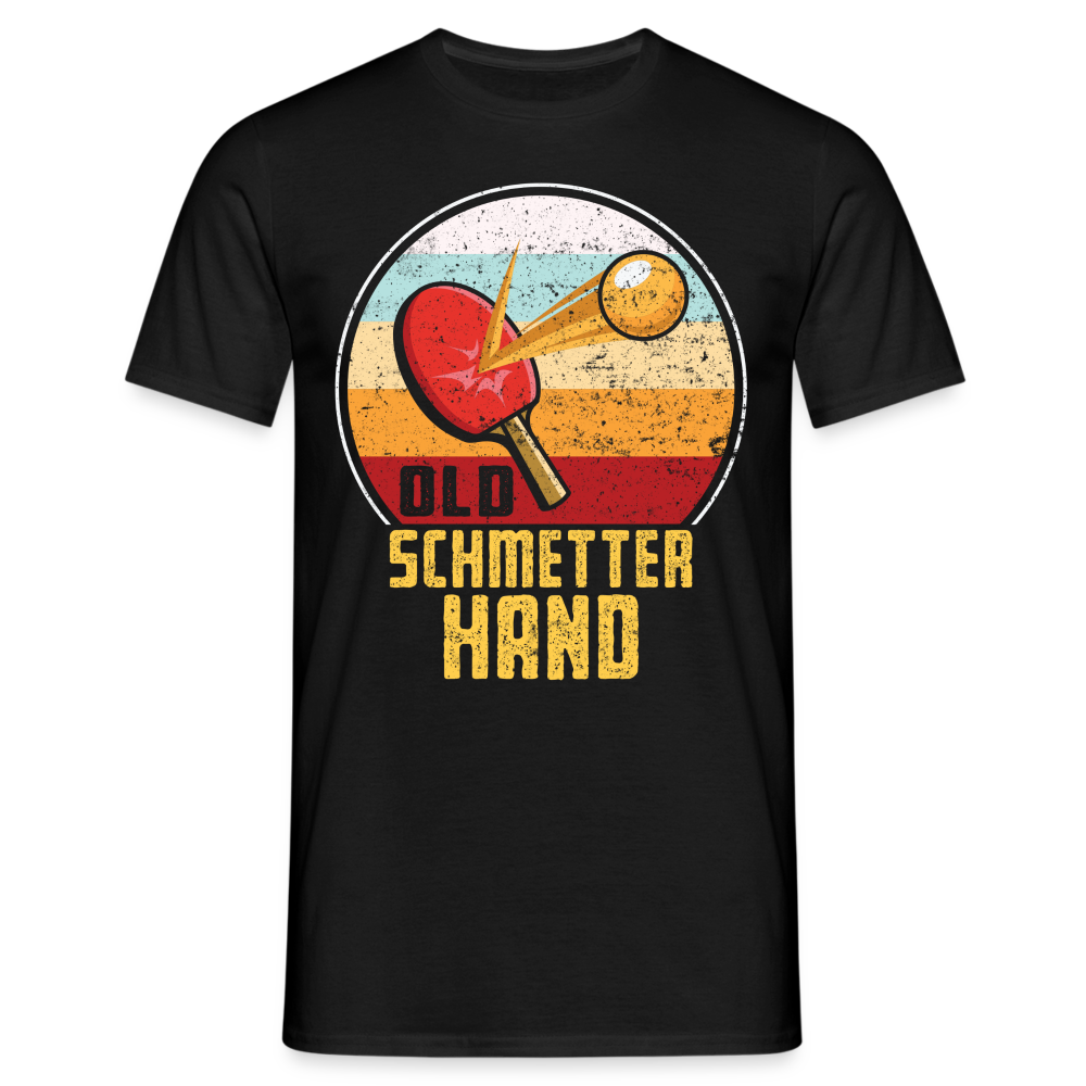 Tisch Tennis Shirt Old Schmetterhand Lustiges Ping Pong Geschenk T-Shirt - Schwarz