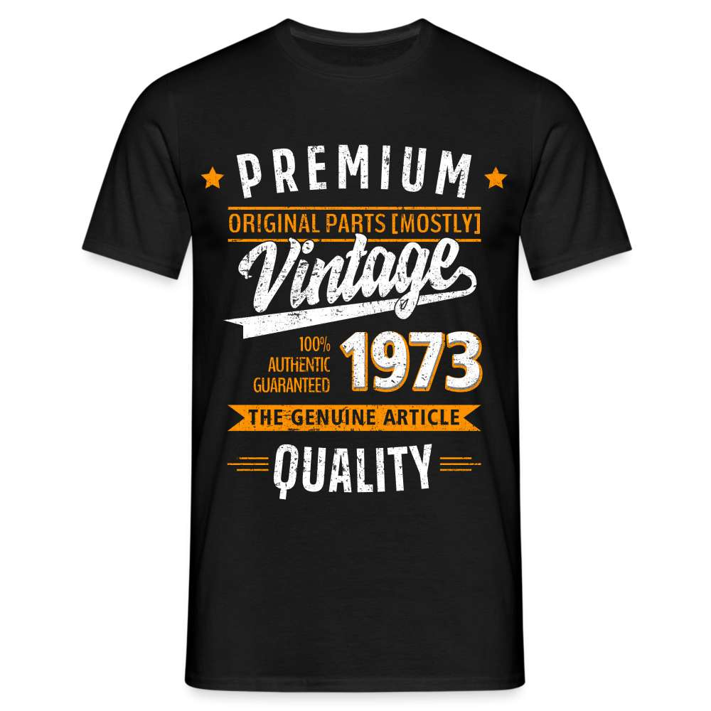 50. Geburtstag - Vintage - Original Parts - Geboren 1973 - Geschenk T-Shirt - Schwarz