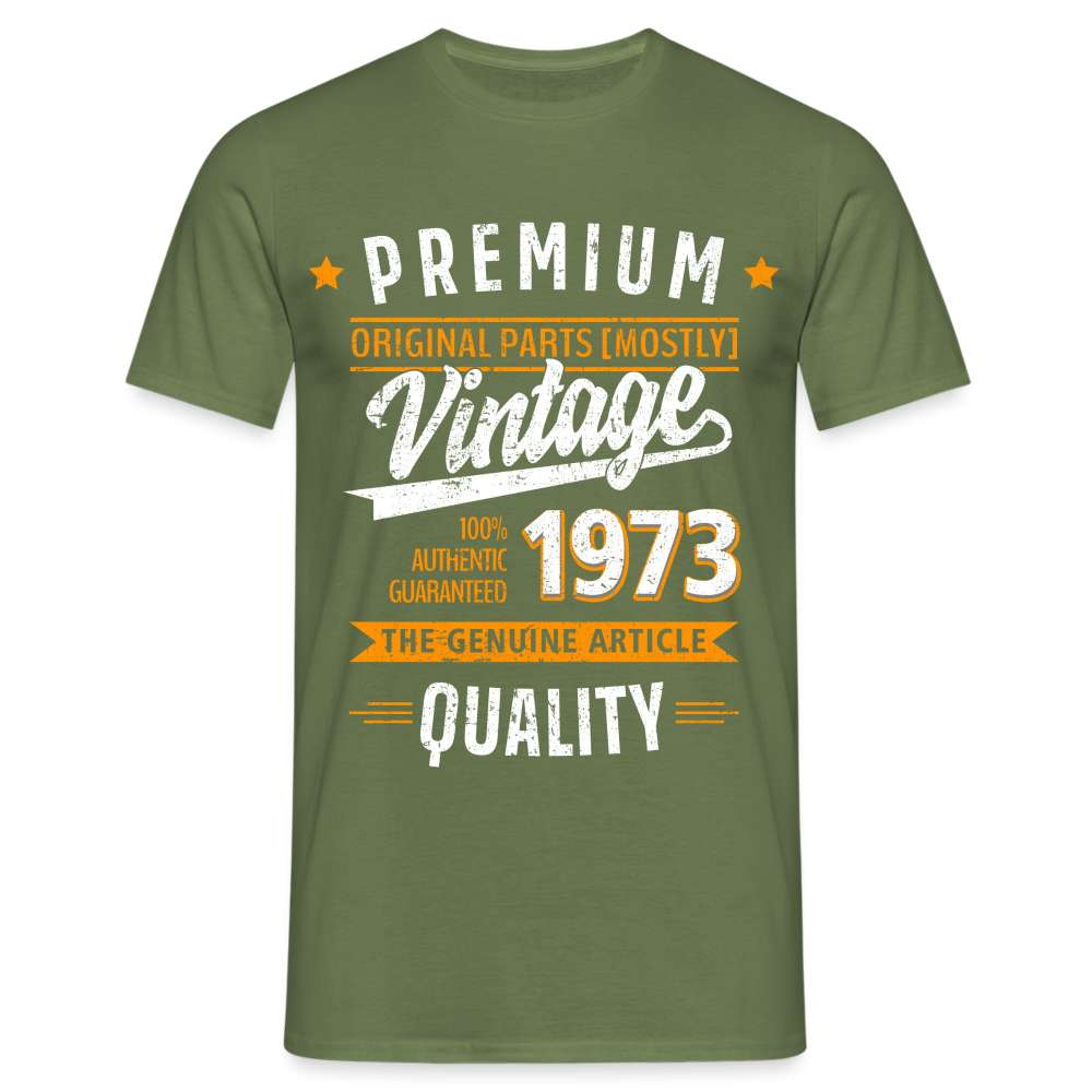 50. Geburtstag - Vintage - Original Parts - Geboren 1973 - Geschenk T-Shirt - Militärgrün