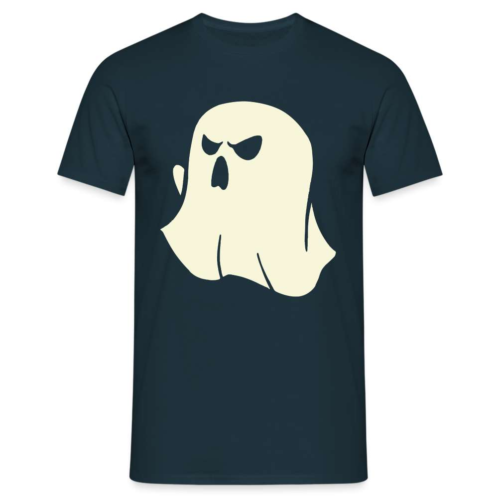 Halloween Bettlaken Geist - Lustiges Halloween Kostüm T-Shirt - Navy