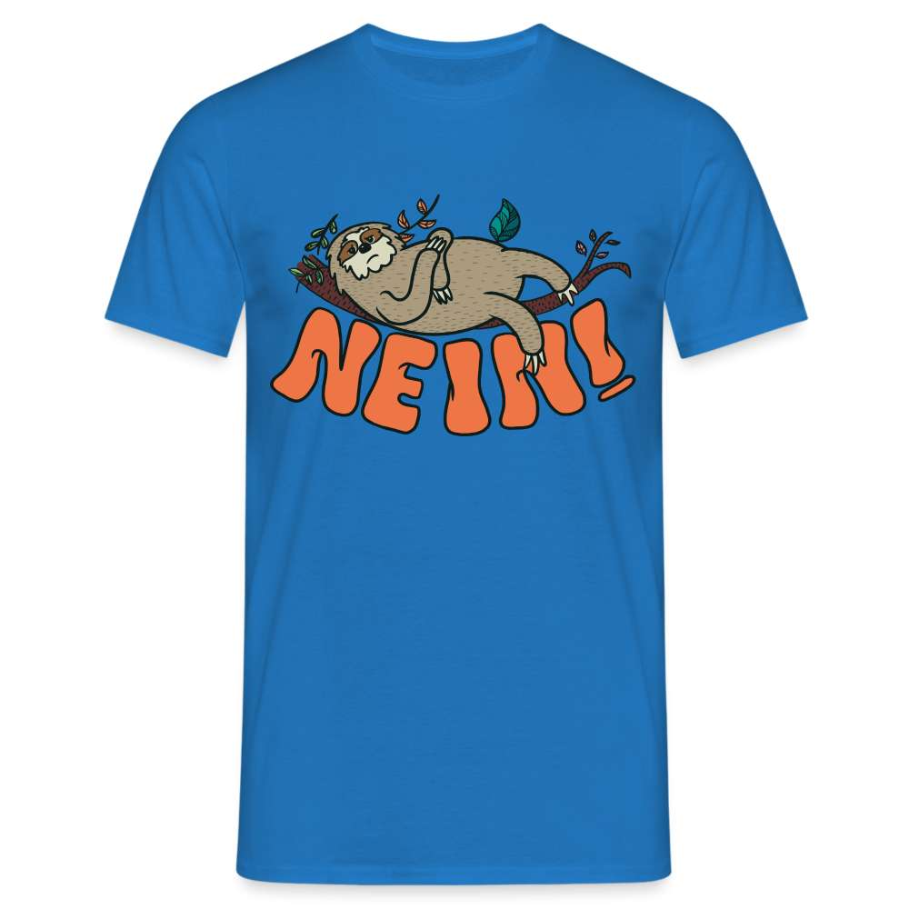 Lustiges Faultier - Nein Keine Lust - Witziges T-Shirt - Royalblau
