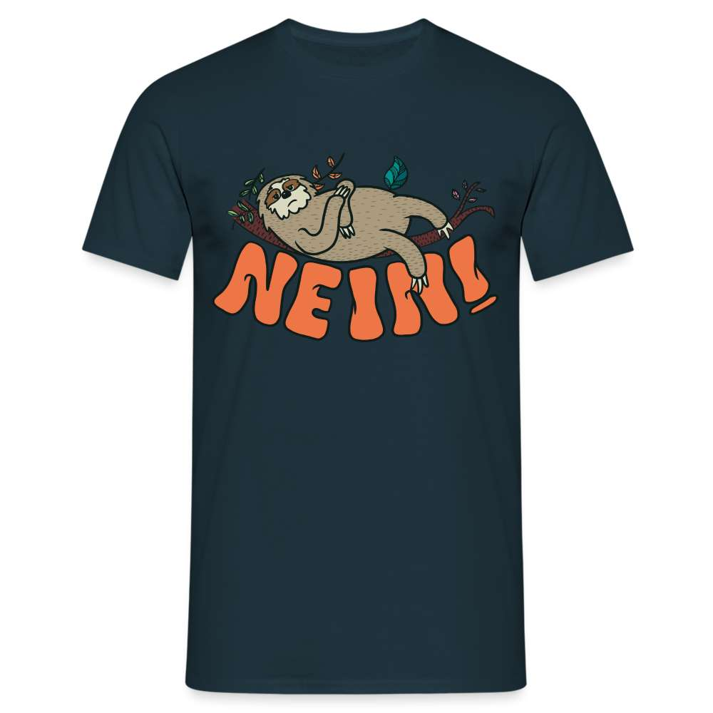 Lustiges Faultier - Nein Keine Lust - Witziges T-Shirt - Navy