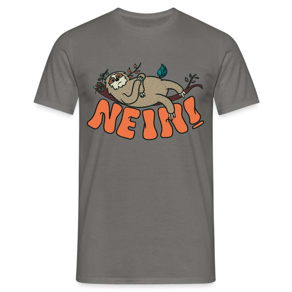 Lustiges Faultier - Nein Keine Lust - Witziges T-Shirt - Graphit