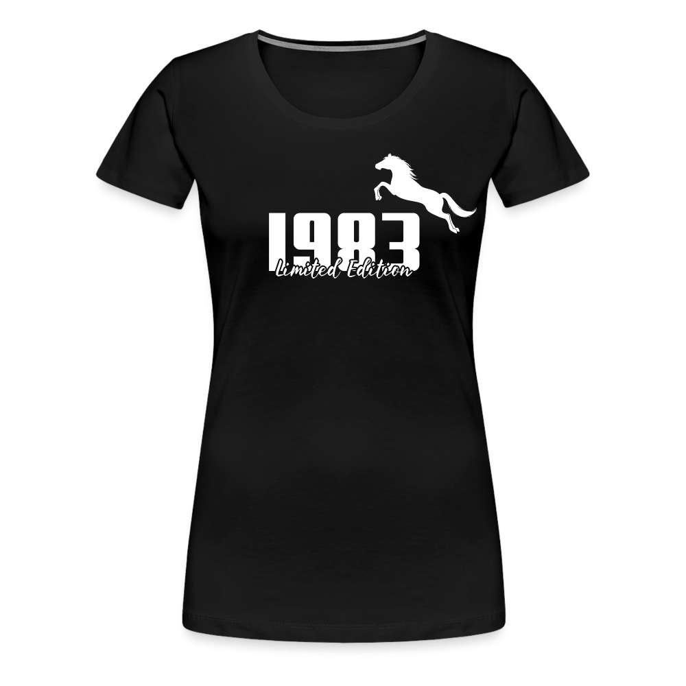40. Geburtstag Pferdeliebhaberin 1983 Limited Edition Geschenk Frauen T-Shirt - Schwarz