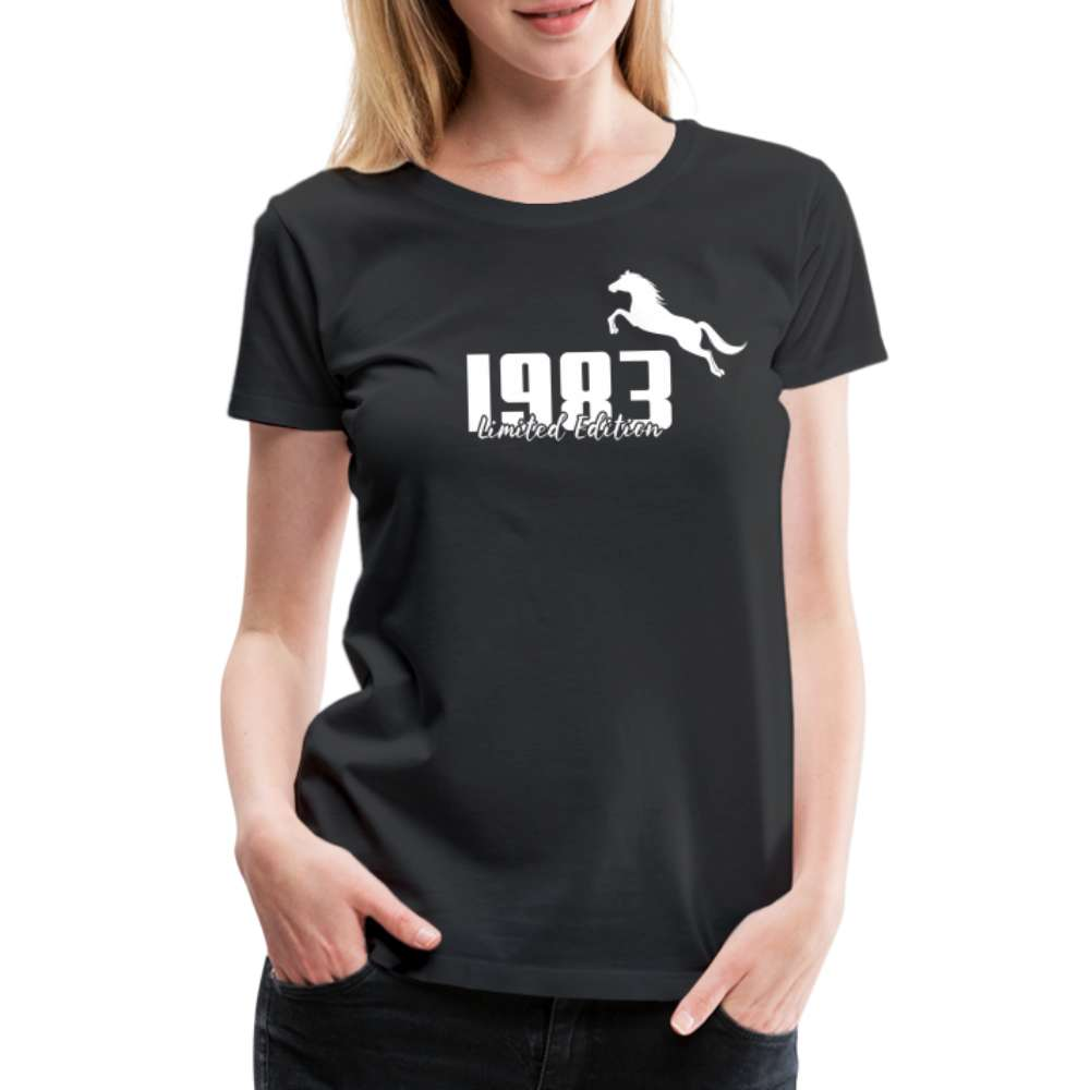 40. Geburtstag Pferdeliebhaberin 1983 Limited Edition Geschenk Frauen T-Shirt - Schwarz