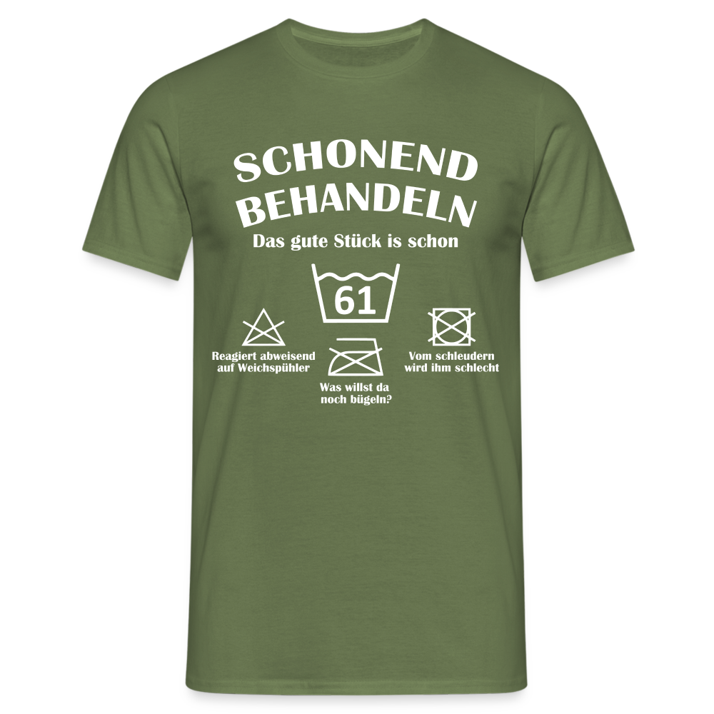 61. Geburtstags T-Shirt Schonend Behandeln - Das gute Stück is schon 61 Lustiges Geschenk Shirt - Militärgrün