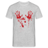 Halloween Blutige Handy Lustiges Halloween T-Shirt - Grau meliert