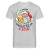 Weihnachten Sante Weihnachtsmann und Bier Lustiges T-Shirt - Grau meliert