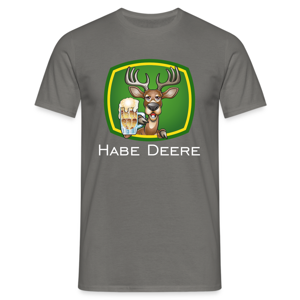 HABE DEERE Bier Parodie Lustiges Bauern Traktor T-Shirt - Graphit
