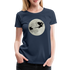 Weihnachtsmann Schlitten Drachen Mond Lustiges Geschenk Frauen Premium T-Shirt - Navy