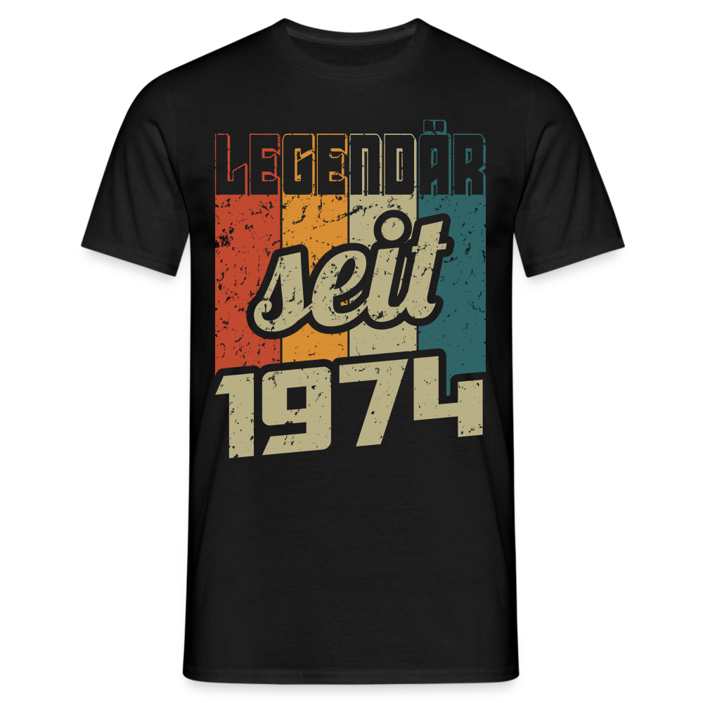 50.Geburtstag - Legendär seit 1974 - Retro Style - Limited Edition T-Shirt - Schwarz