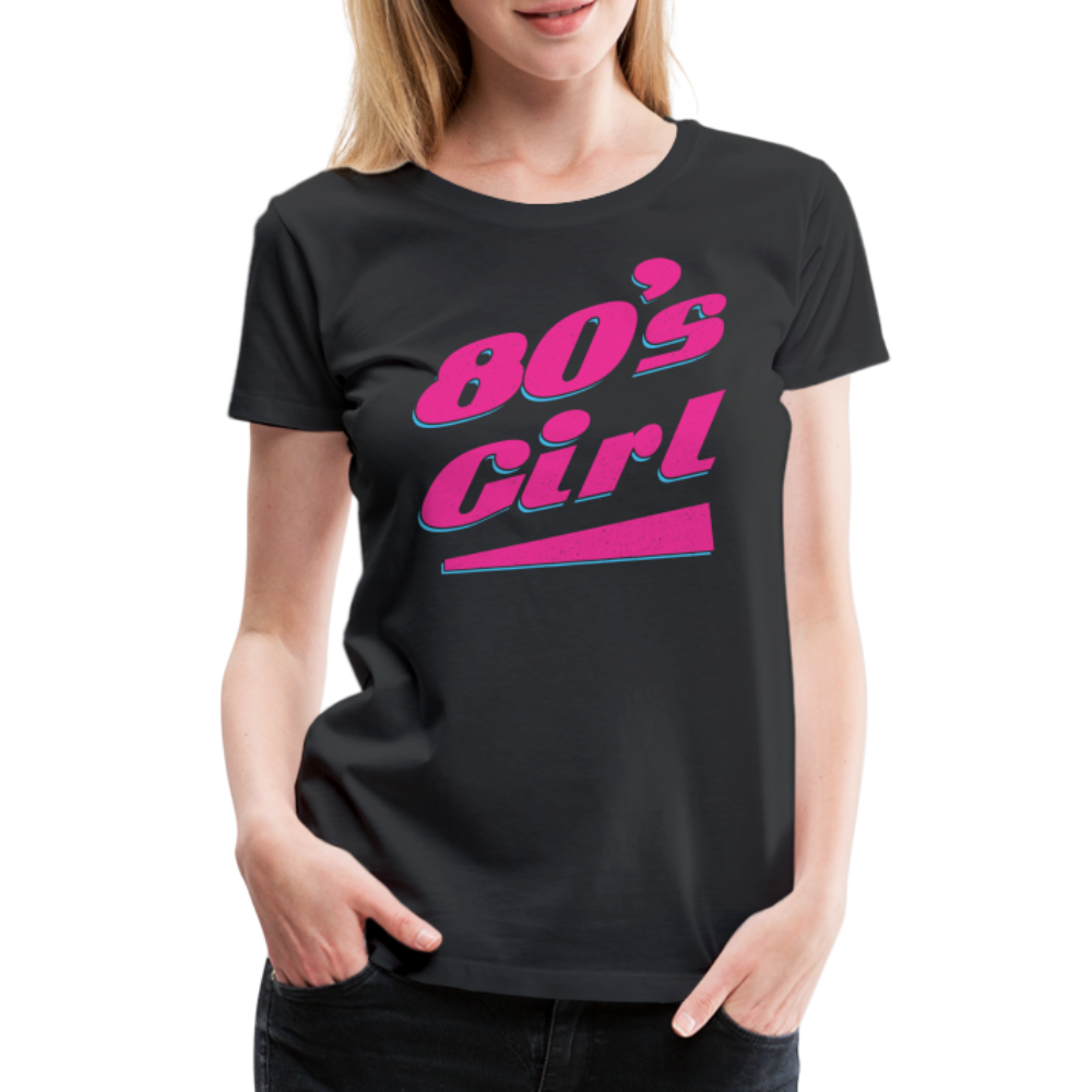 80er Jahre Party Outfit 80s Girl Frauen Premium T-Shirt - Schwarz