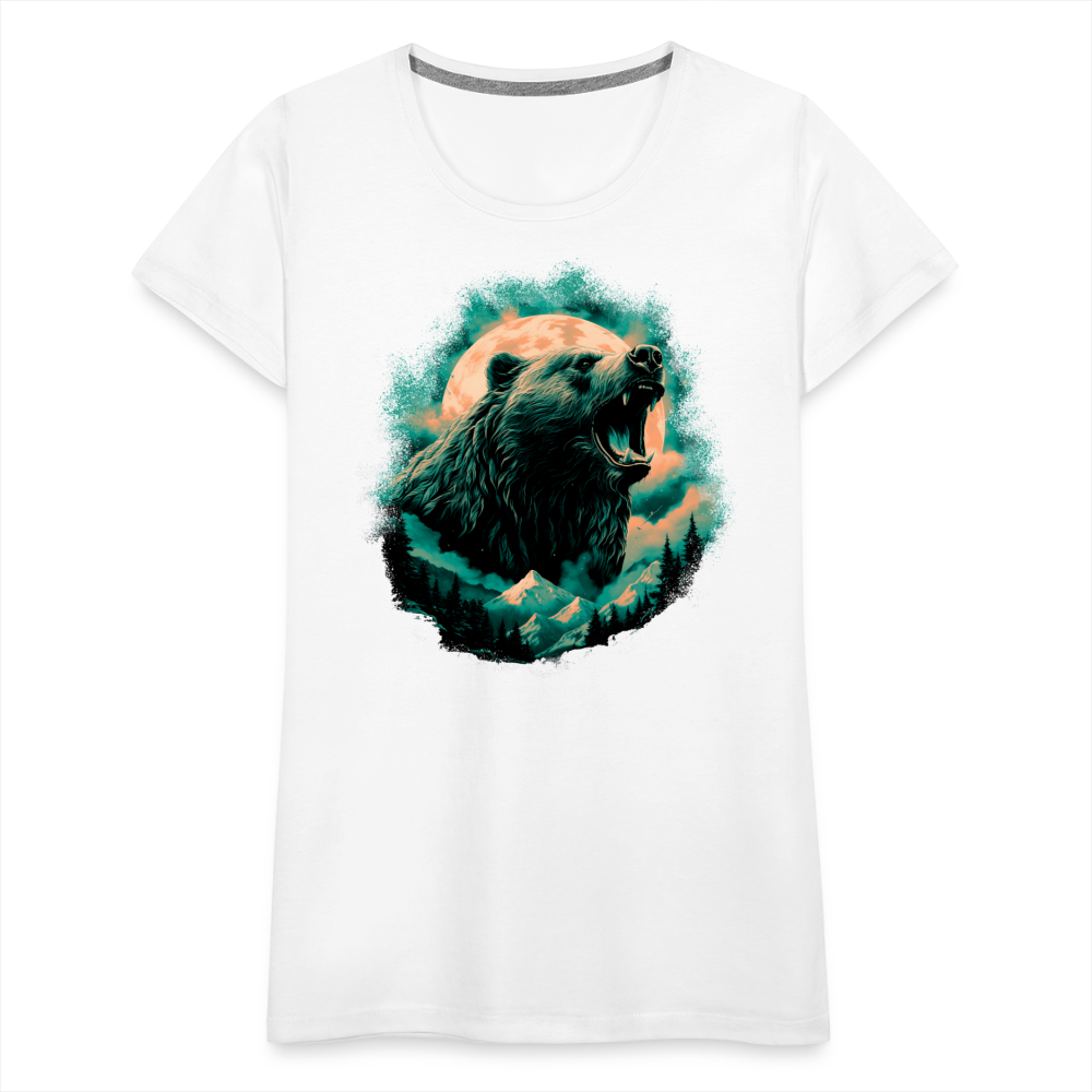 Brüllender Bär Wildnis Starker Bär Frauen Premium T-Shirt - weiß