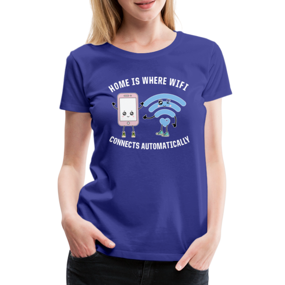 Kawaii Handy Wifi W-Lan - Home is Where Wifi Connects Lustiges Frauen Premium T-Shirt - Königsblau