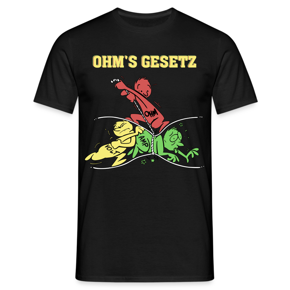 Elektriker Shirt Ohm's Gesetz Witziges T-Shirt - Schwarz