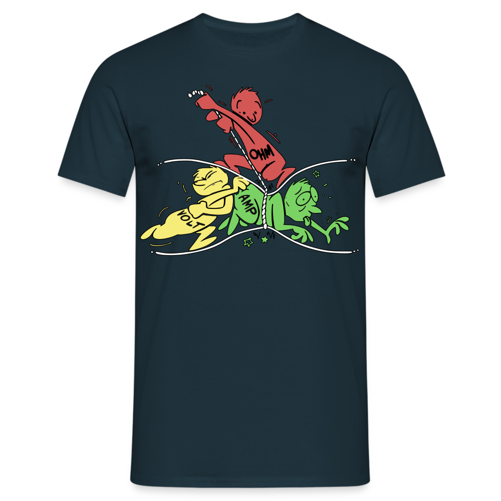 Elektriker Shirt Ohms Gesetz Witziges T-Shirt - Navy