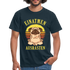 Mops Hund Yoga Einatmen Ausrasten Lustiges T-Shirt - Navy