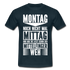 Montag noch nicht mal Mittag und der Mittelfinger tut weg T-Shirt - Navy