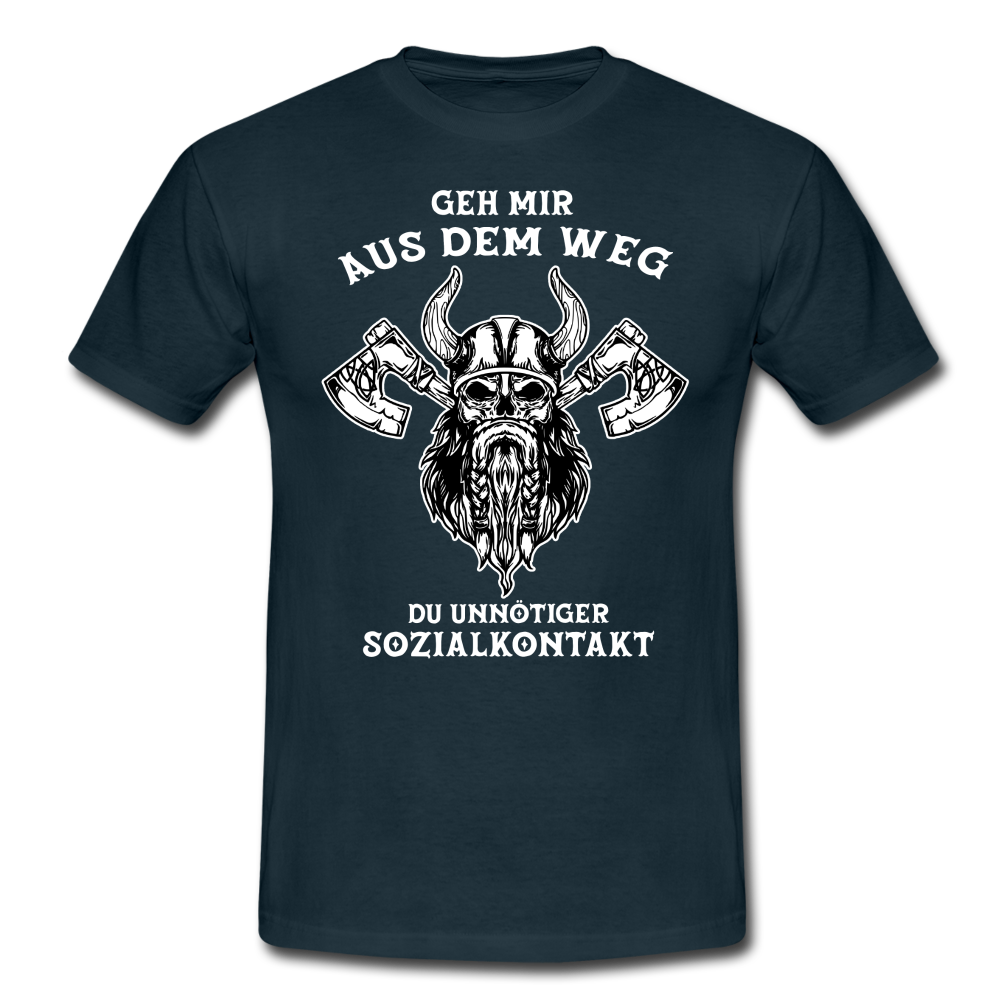 Wikinger Axt geh mir aus dem Weg Lustiges T-Shirt - Navy