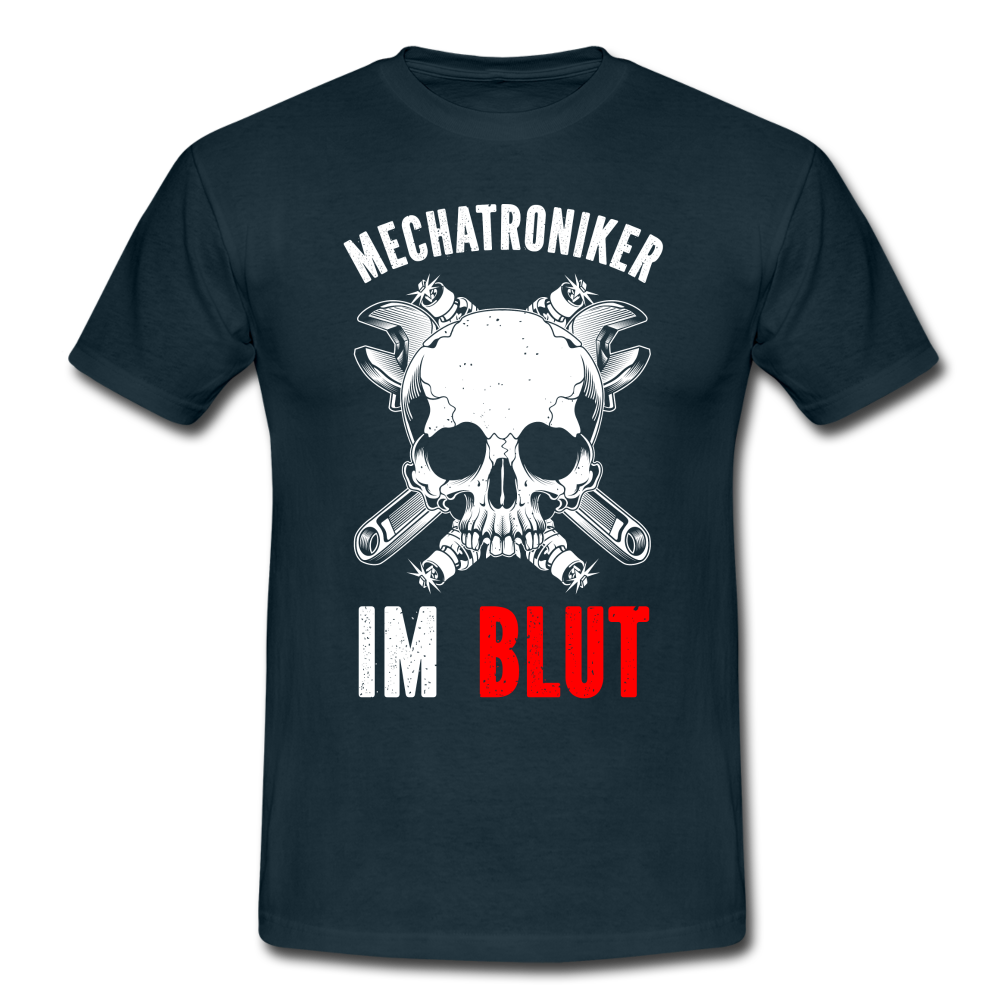 Mechatroniker Mechaniker im Blut T-Shirt - Navy