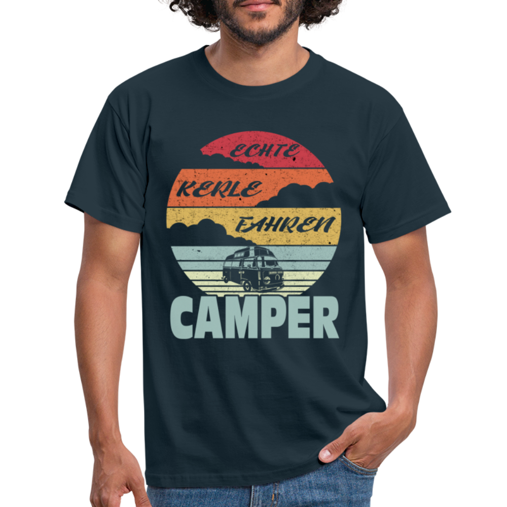 Wohnmobil Womo Echte Kerle Fahren Camper Camping T-Shirt - Navy