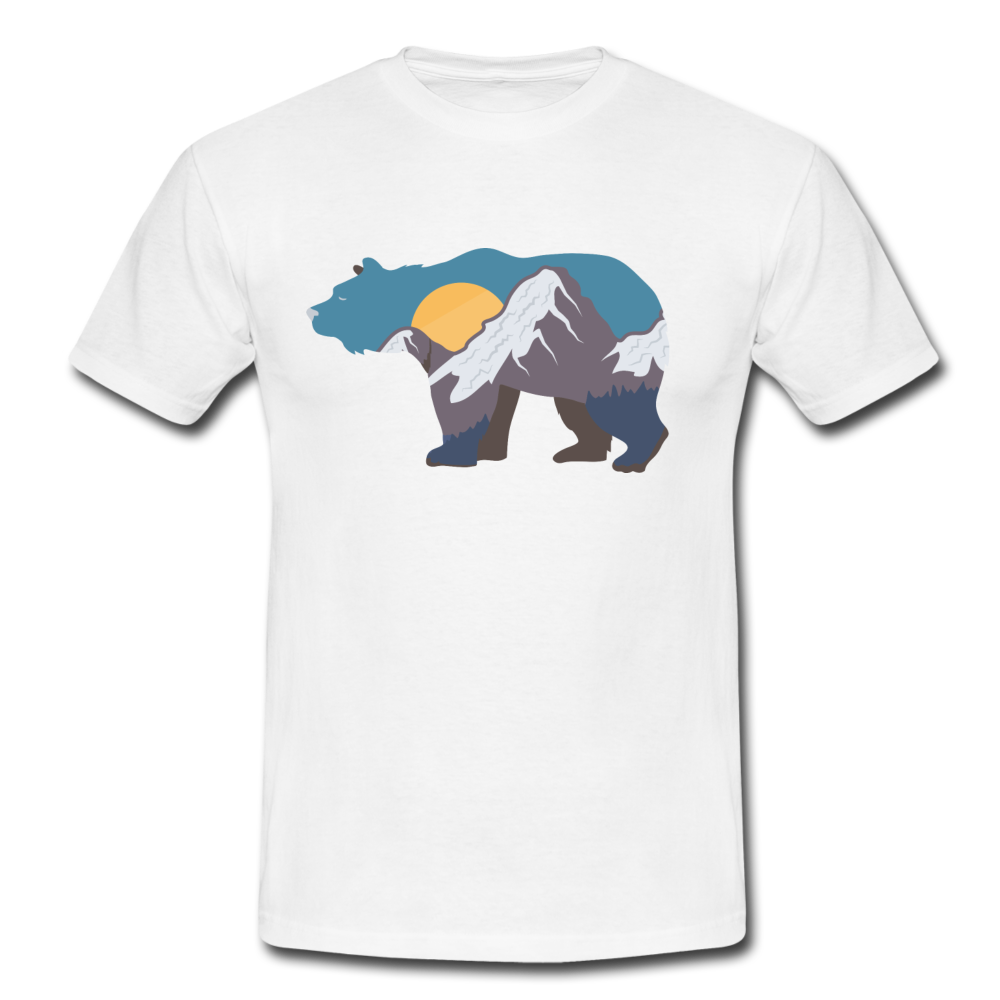 Bär Berge Sonnenaufgang Wandern Camping T-Shirt - Weiß