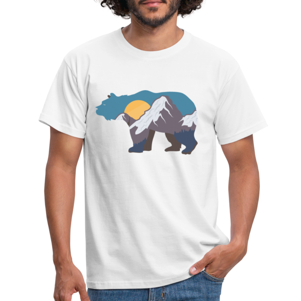 Bär Berge Sonnenaufgang Wandern Camping T-Shirt - Weiß