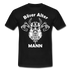 Wikinger Totenkopf Axt Böser Alter Mann Lustiges T-Shirt - Schwarz