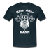 Wikinger Totenkopf Axt Böser Alter Mann Lustiges T-Shirt - Navy