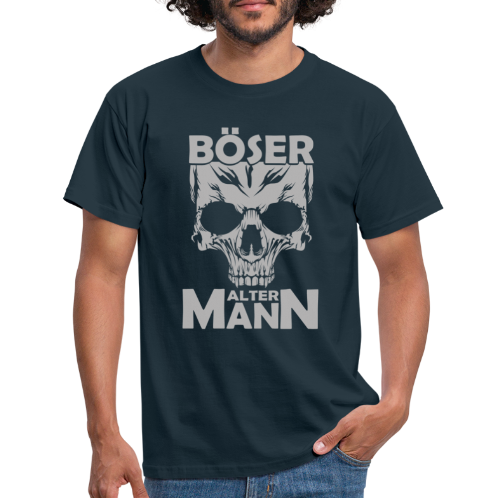 Totenkopf Böser Alter Mann Lustiges T-Shirt - Navy