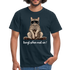 Faule Coole Katze - Fangt schon mal an Lustiges T-Shirt - Navy