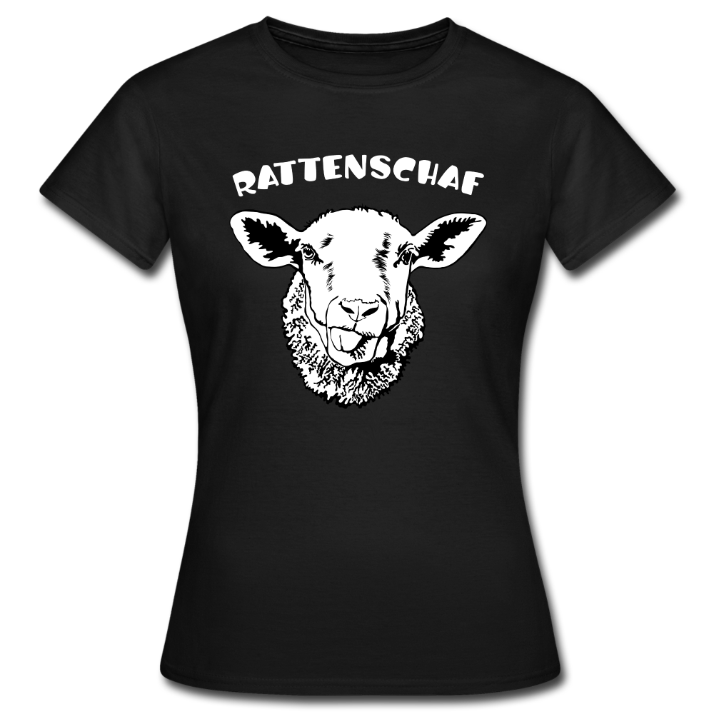 Cooles Schaf Rattenschaf Lustiges Frauen T-Shirt - Schwarz