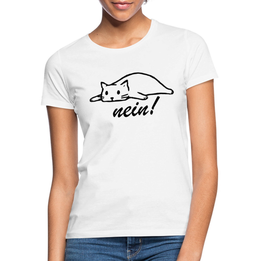 Faule Katze NOPE Lustiges Frauen T-Shirt Geschenk Katzenliebhaber - Weiß