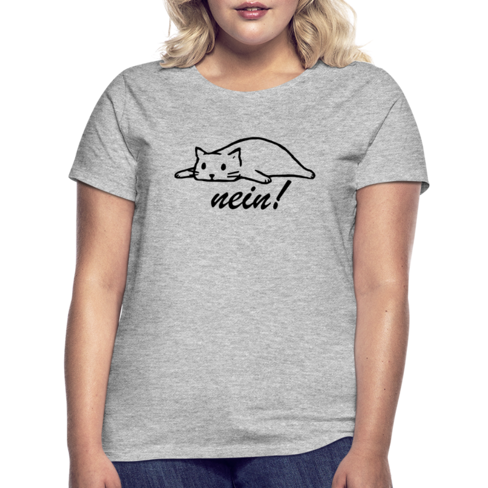 Faule Katze NOPE Lustiges Frauen T-Shirt Geschenk Katzenliebhaber - Grau meliert