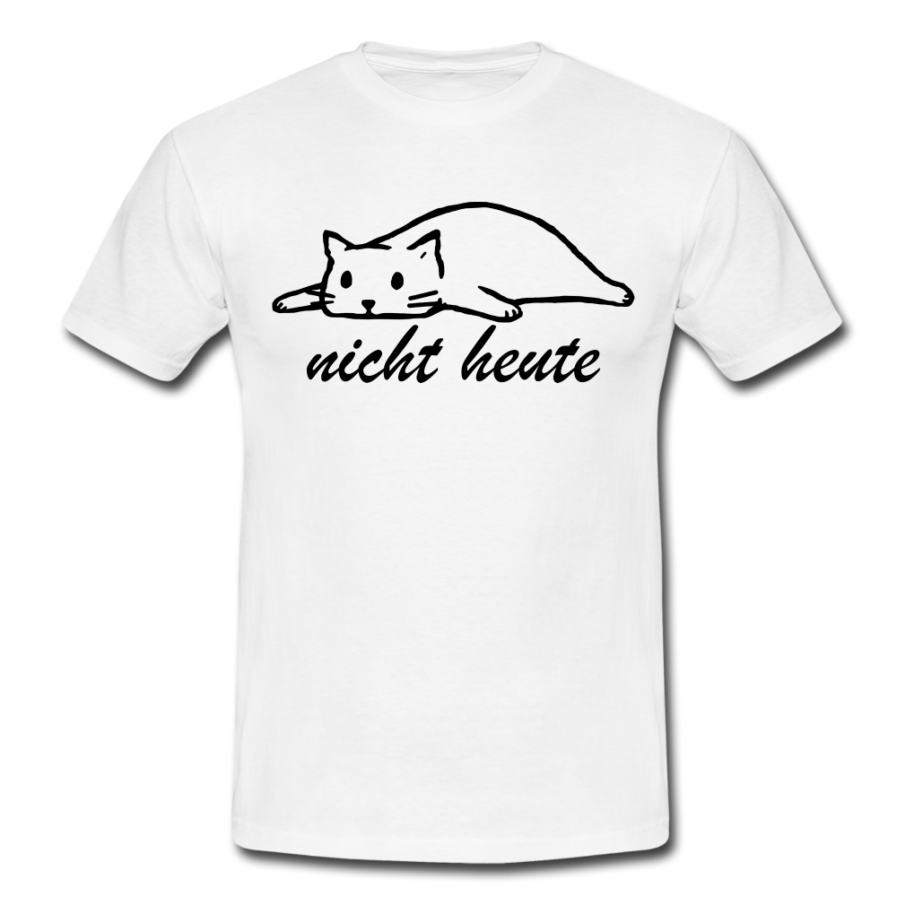 Faule Katze NICHT HEUTE Lustiges T-Shirt Geschenk Katzenliebhaber - Weiß