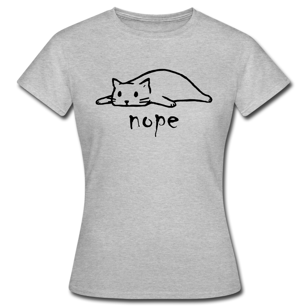 Faule Katze NOPE Lustiges Frauen T-Shirt Geschenk Katzenliebhaber - Grau meliert