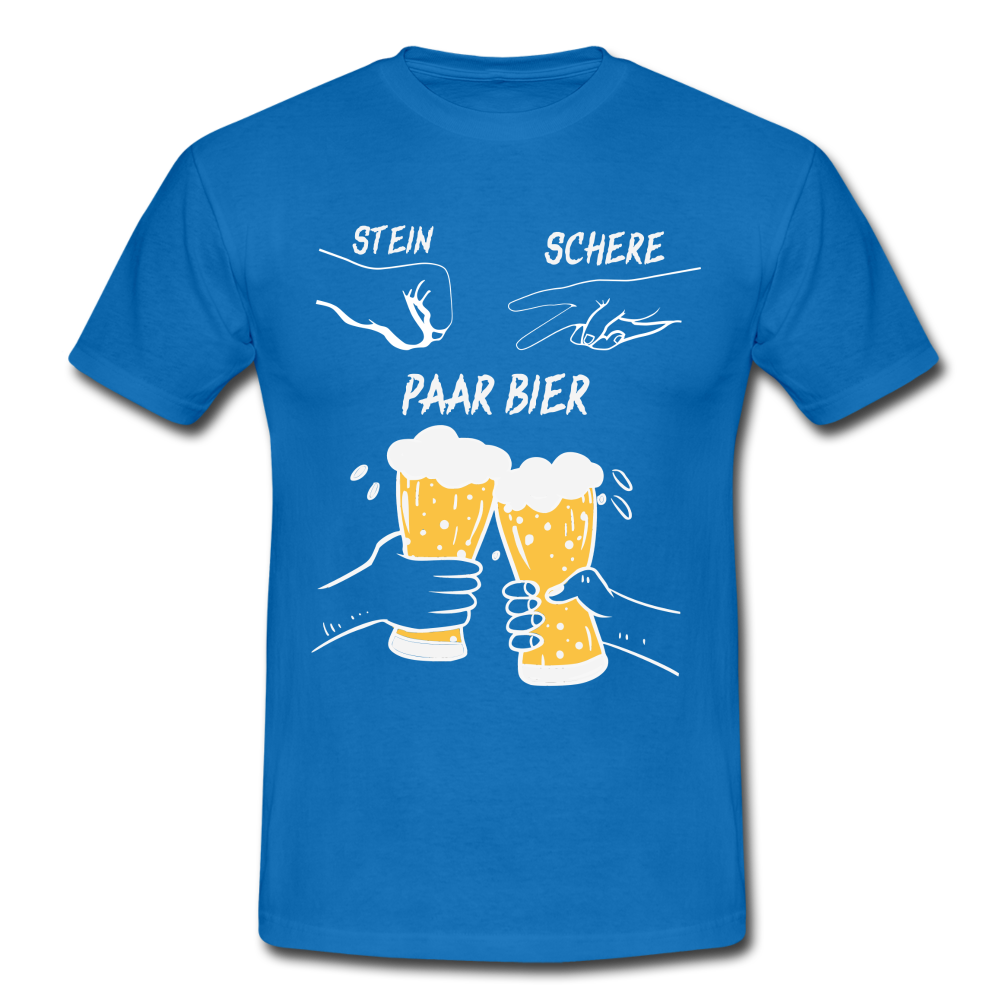 Lustig Schere Stein Paar Bier T-Shirt - Royalblau