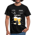 Lustig Schere Stein Paar Bier T-Shirt - Schwarz