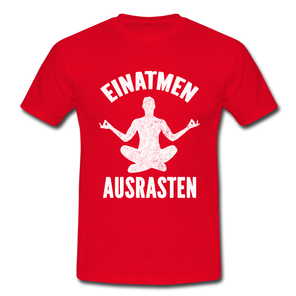 Yoga Geschenk Einatmen Ausrasen Lustige T-Shirt - Rot