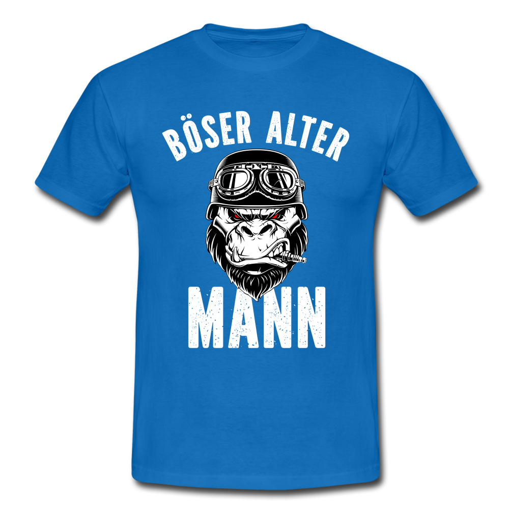 Biker zorniger Gorilla Böser alter Mann Geschenkidee T-Shirt - Royalblau