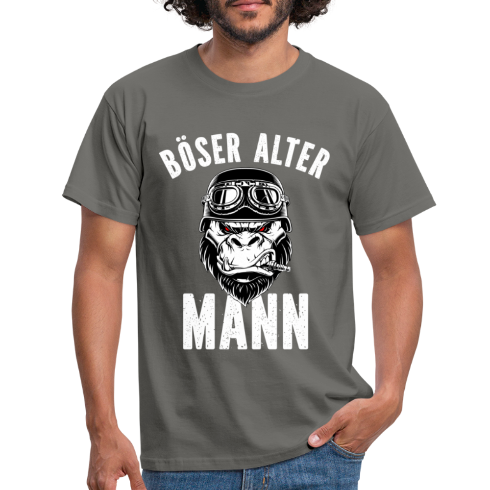 Biker zorniger Gorilla Böser alter Mann Geschenkidee T-Shirt - Graphit