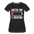 Mutter von 2 Töchtern Batterie Leer Lustiges Mama Premium T-Shirt - Schwarz