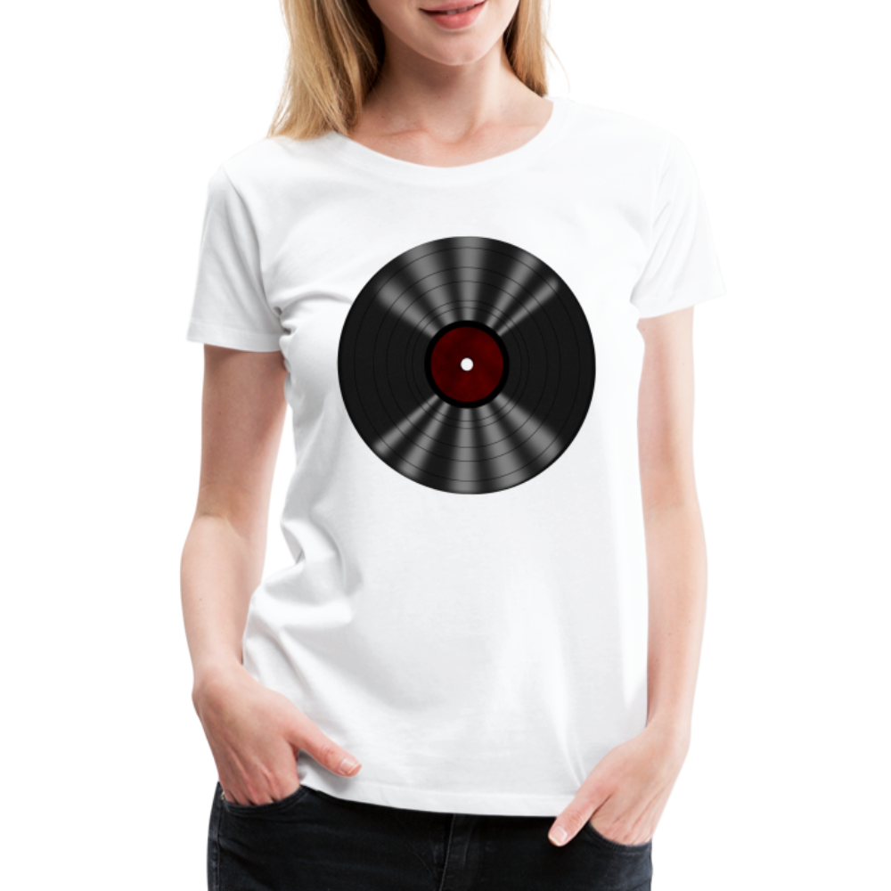Vintage Schallplatte Retro Vinyl Frauen Premium T-Shirt - Weiß